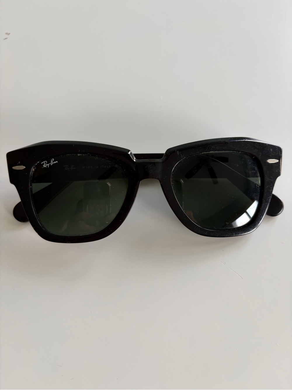 Ray-Ban Black Sunglasses with Dark Green Lenses